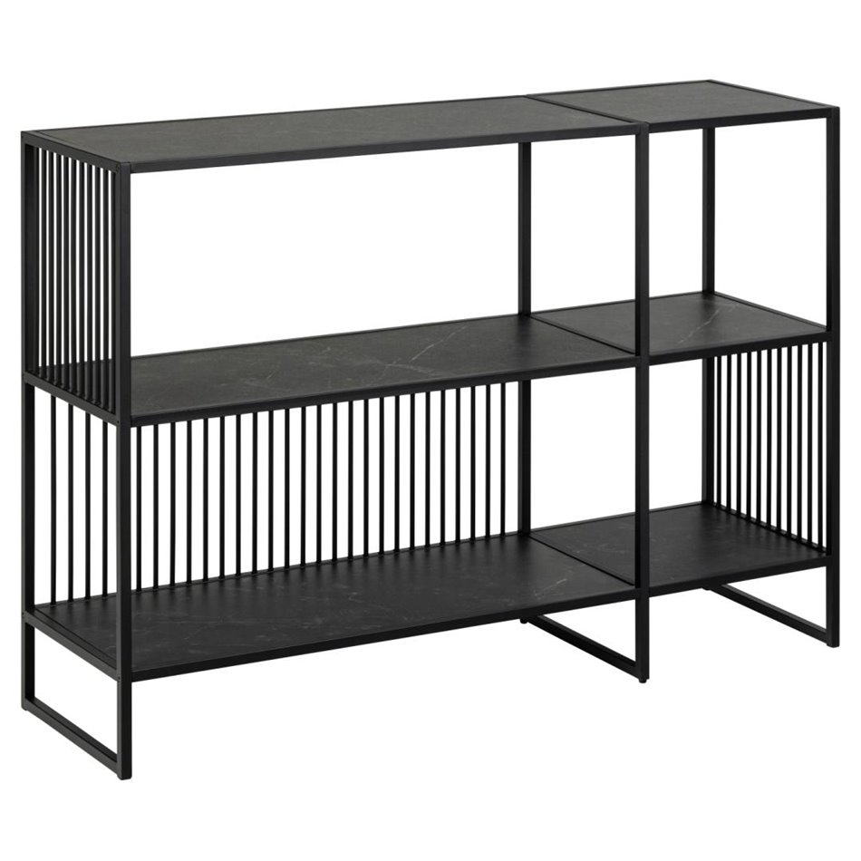 Bookcase Atrington, black, H83x120x35cm 
