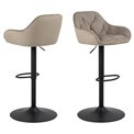 Bar chair Arook, set of 2 pcs, beige, H109x52x52cm, seat height 63-84cm