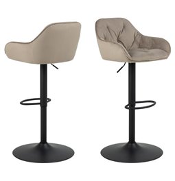 Bar chair Arook, set of 2 pcs, beige, H109x52x52cm, seat height 63-84cm