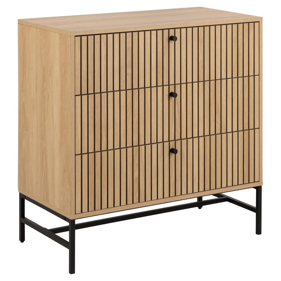 Chest of drawers Albany, natural color, H80x81x40cm 