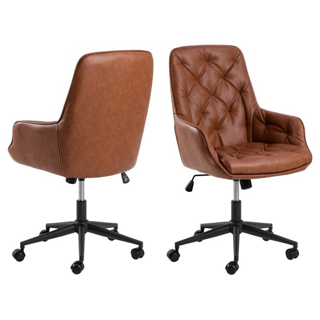 Office chair Ariko, brown, H106x60x67.5cm, seat height 47-57cm