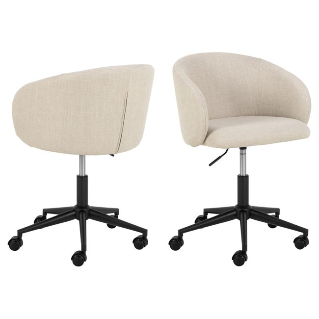 Office chair Aleanor, beige, H83x56x57cm, seat height 47.5-56cm