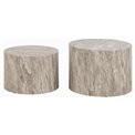 Coffee table set Aice, grey marble look, H40xD58cm 