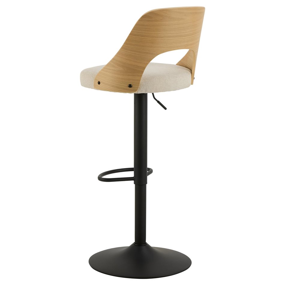 Bar chair Alucy, set of 2 pcs, beige/natural color, H113x47x50.5cm, seat height 62-84cm