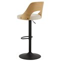 Bar chair Alucy, set of 2 pcs, beige/natural color, H113x47x50.5cm, seat height 62-84cm
