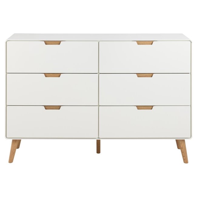 Chest of drawers Alovell, white, H90x135x40cm 