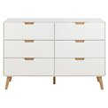 Chest of drawers Alovell, white, H90x135x40cm 