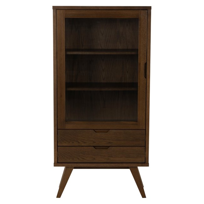 Display cabinet Alina, brown, H145x72x36cm 