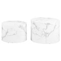 Coffee table set Aice, white marble look, H40xD58cm 