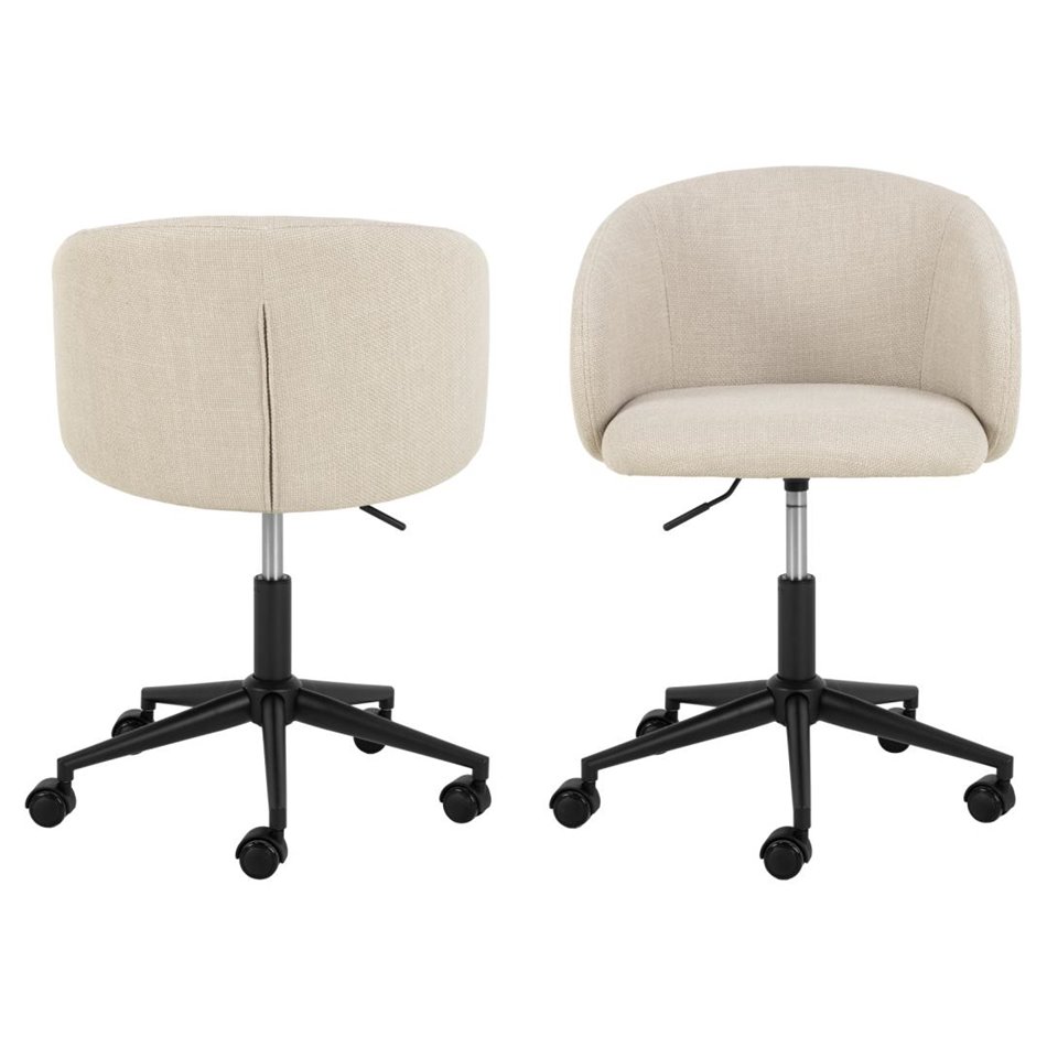 Office chair Aleanor, beige, H83x56x57cm, seat height 47.5-56cm