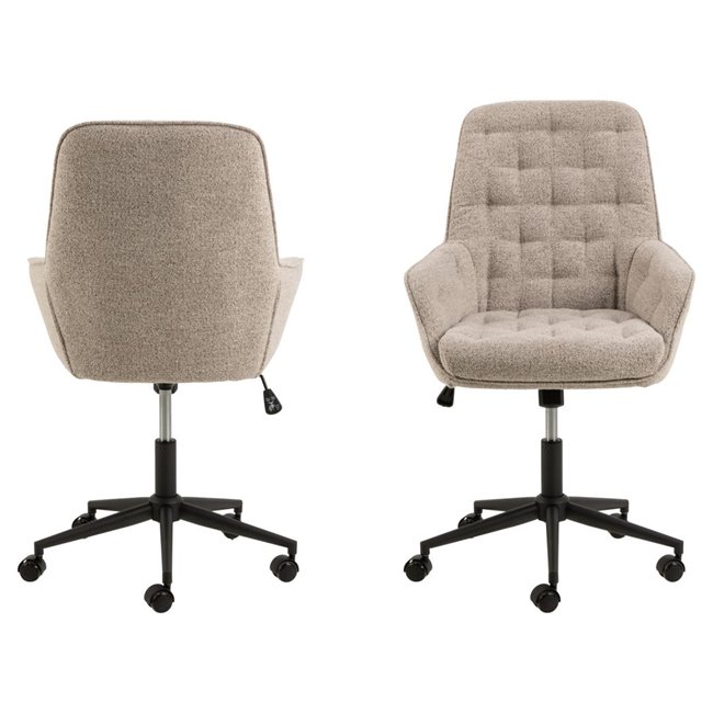 Office chair Ariko, beige, H106x60x67.5cm, seat height 47-57cm