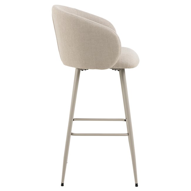 Bar chair Aleanor, set of 2 pcs, beige, H105x54x52cm, seat height 78-78cm