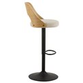 Bar chair Alucy, set of 2 pcs, beige/natural color, H113x47x50.5cm, seat height 62-84cm