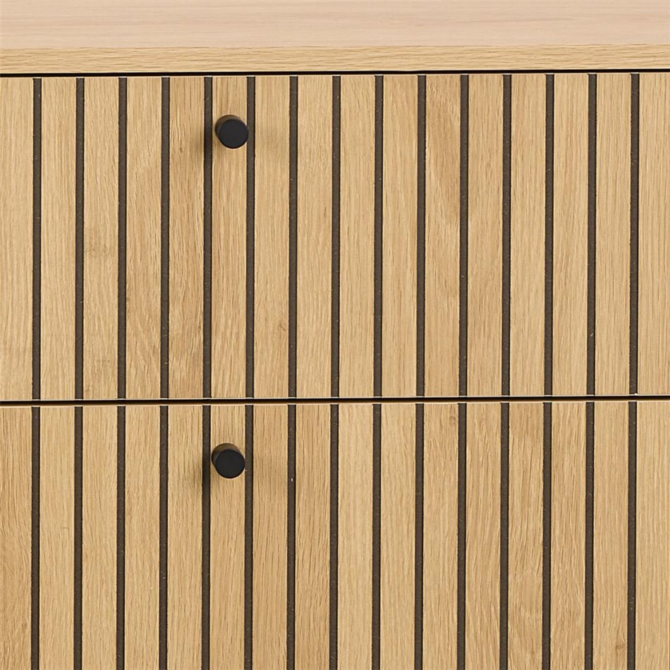 Chest of drawers Albany, natural color, H80x158x40cm 