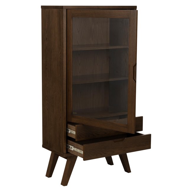 Display cabinet Alina, brown, H145x72x36cm 