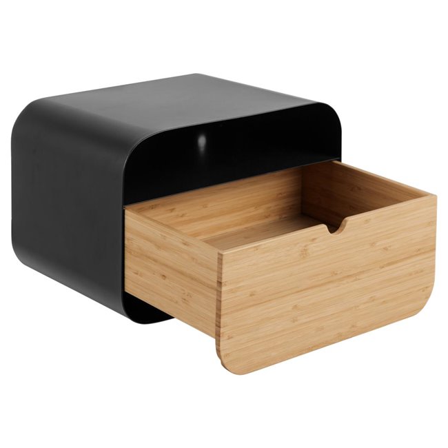 Bedside table Acliet, black, H23x35x25cm 