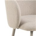 Bar chair Aleanor, set of 2 pcs, beige, H105x54x52cm, seat height 78-78cm