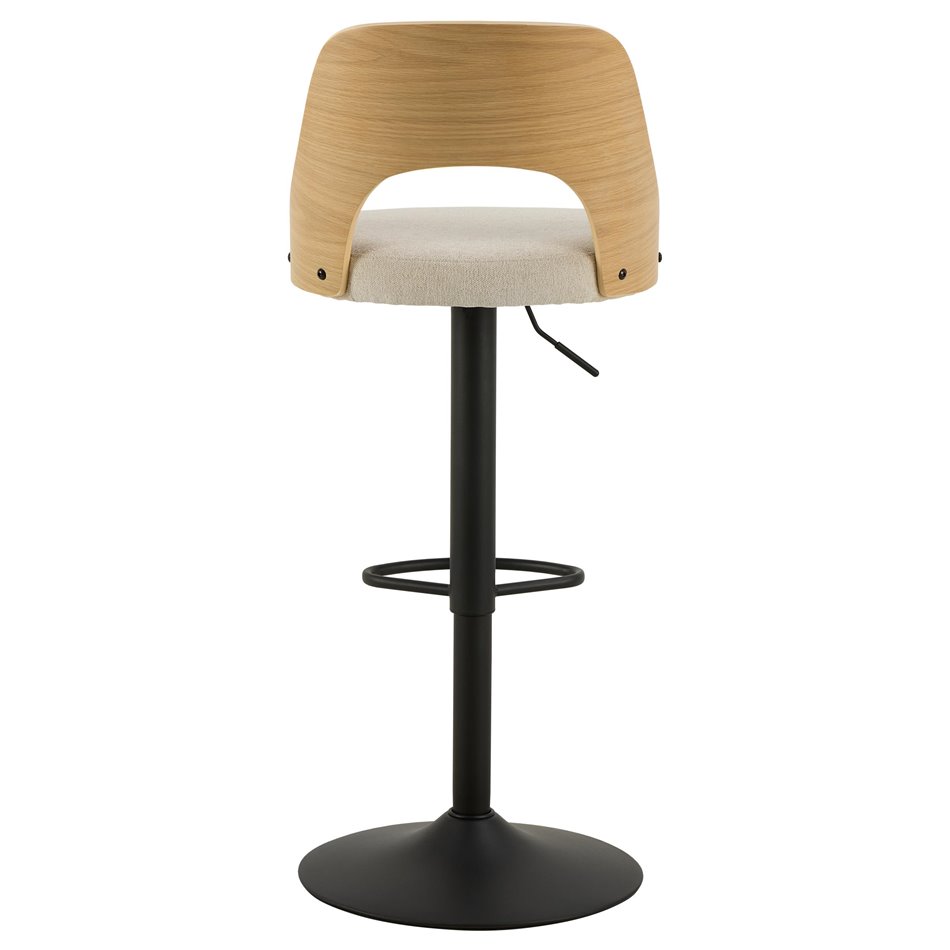 Bar chair Alucy, set of 2 pcs, beige/natural color, H113x47x50.5cm, seat height 62-84cm