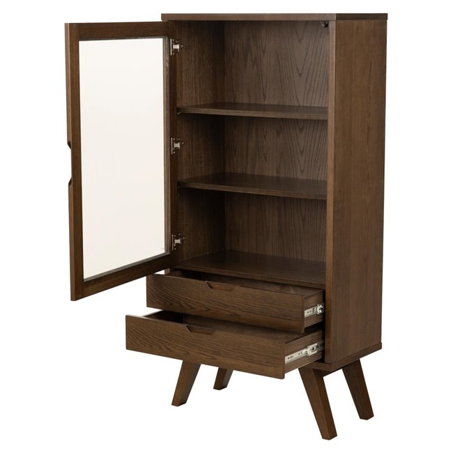 Display cabinet Alina, brown, H145x72x36cm 
