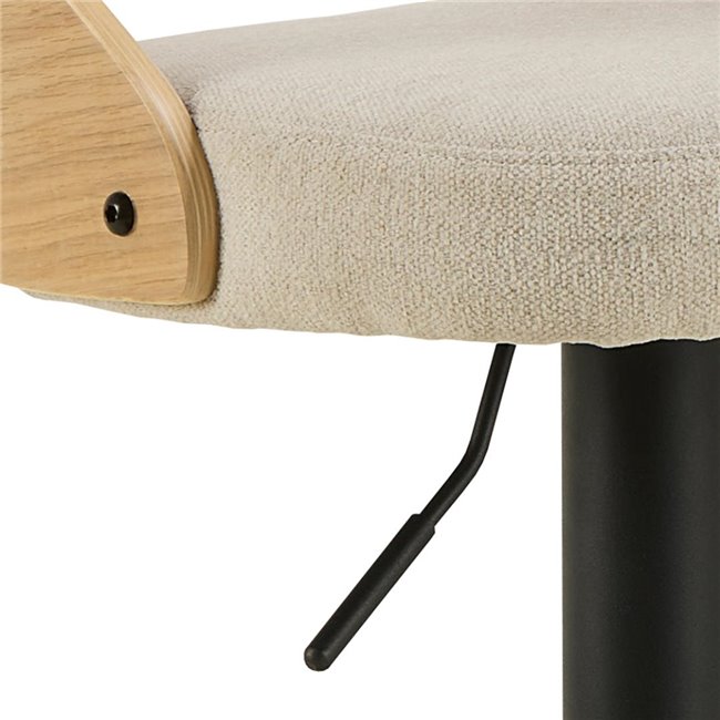 Bar chair Alucy, set of 2 pcs, beige/natural color, H113x47x50.5cm, seat height 62-84cm