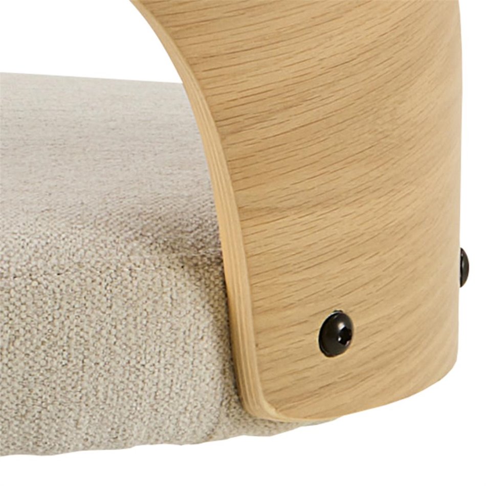 Bar chair Alucy, set of 2 pcs, beige/natural color, H113x47x50.5cm, seat height 62-84cm