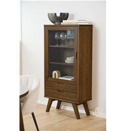Display cabinet Alina, brown, H145x72x36cm