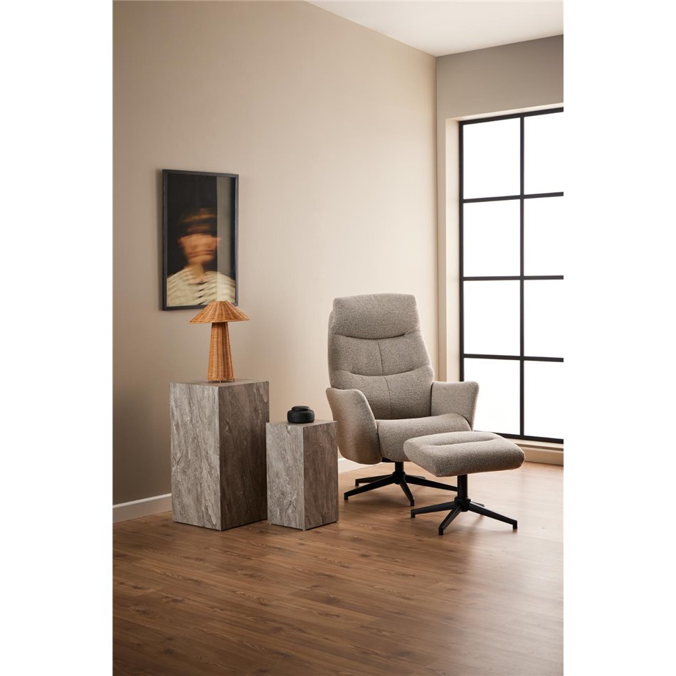 Кресло для отдыха Alondo ar kājsoliņu бежевый, H112x75x83см, высота сиденья 47см