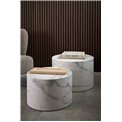 Coffee table set Aice, white marble look, H40xD58cm 