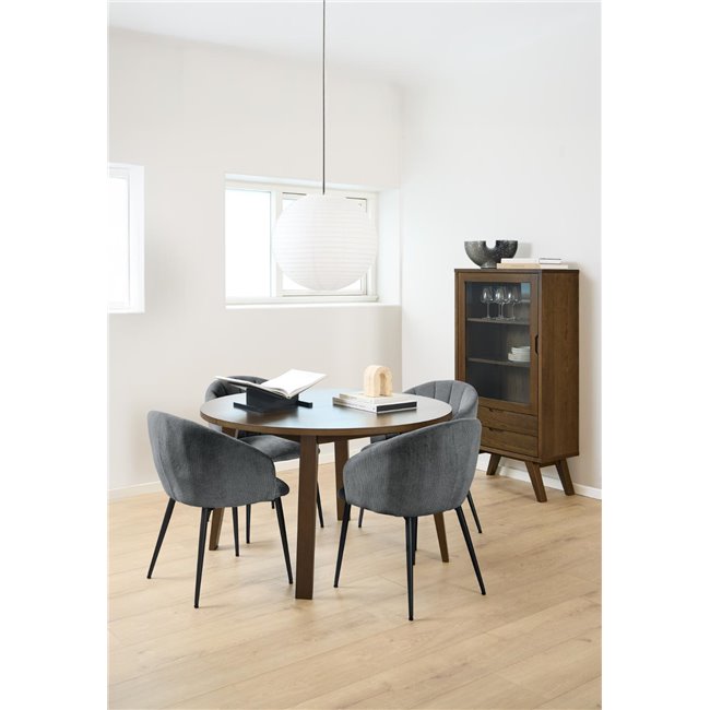 Display cabinet Alina, brown, H145x72x36cm 