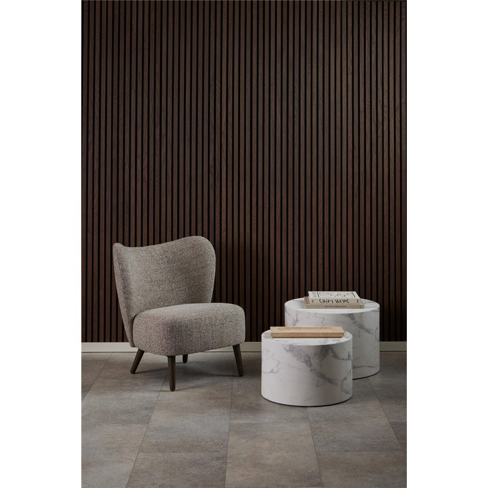 Coffee table set Aice, white marble look, H40xD58cm 