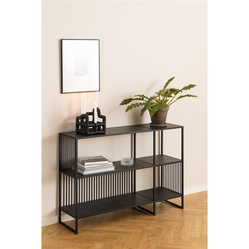 Bookcase Atrington, black, H83x120x35cm 