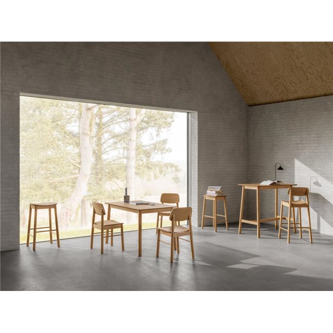 Bar chair Arlov, set of 2 pcs, natural color, H105x43.5x46.5cm, seat height 74cm