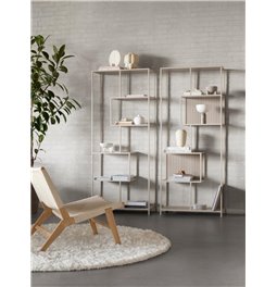 Bookcase Seaford, light grey/beige, H185x77x35cm