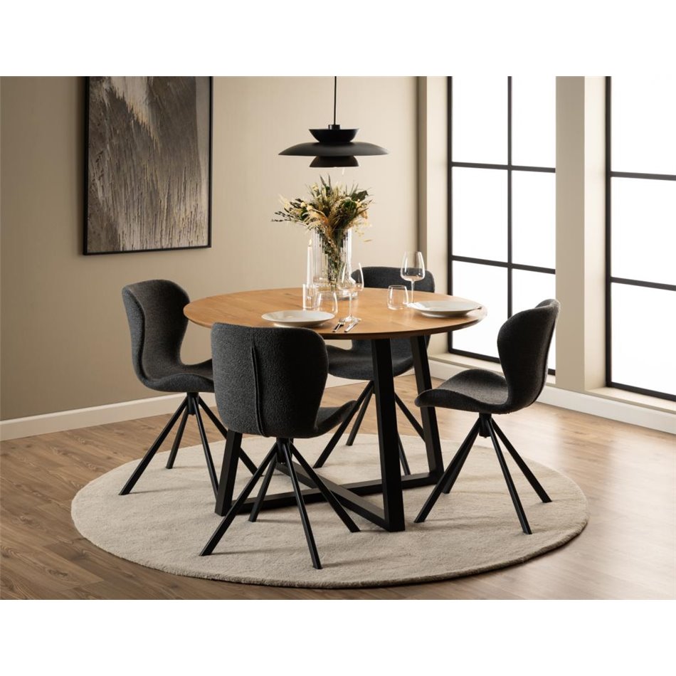 Обеденный стул Atilde, вращающийся , комплект из 2шт., серый, H81x46.5x53см, высота сиденья 46.5см