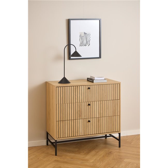 Chest of drawers Albany, natural color, H80x81x40cm 