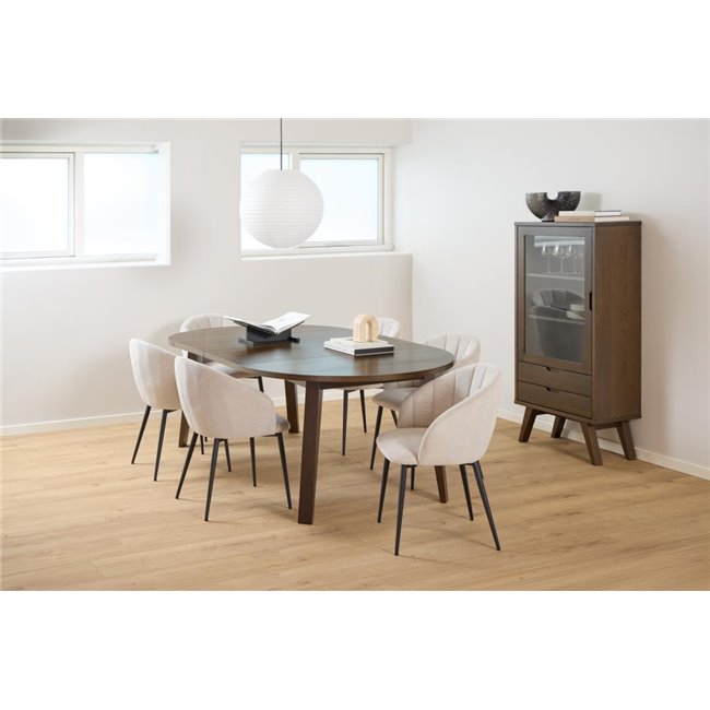 Display cabinet Alina, brown, H145x72x36cm 