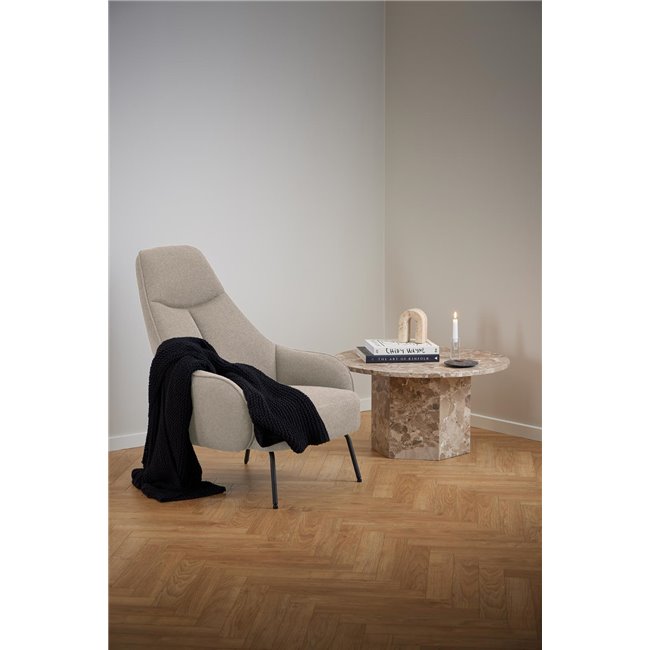 Coffee table Axos, beige marble, H42xD80cm 