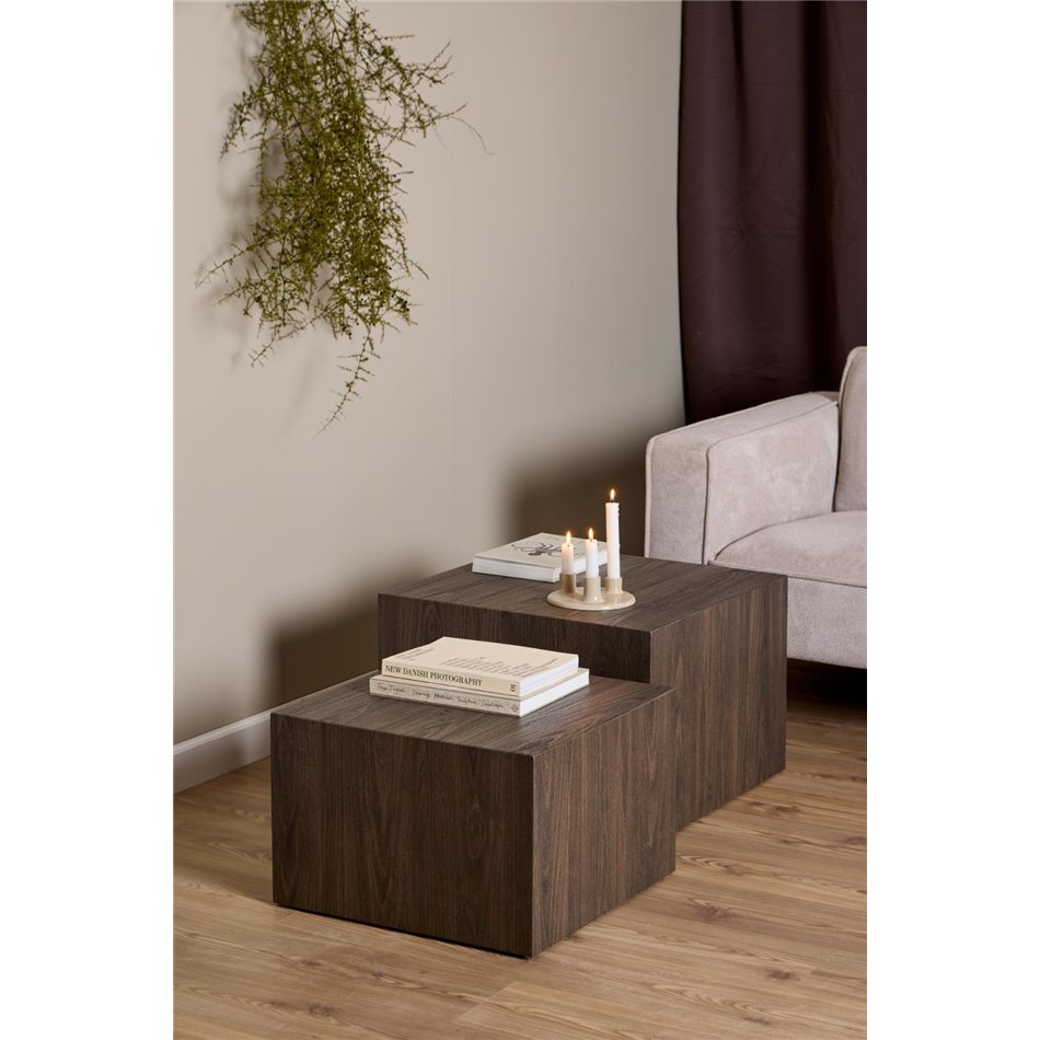 Coffee table set Aice, brown, H40x58x58cm 