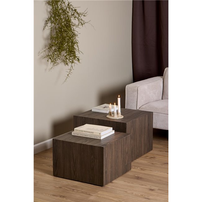 Coffee table set Aice, brown, H40x58x58cm 