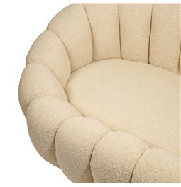 Double armchair Delazo, cream color, H65x149x93cm seat height 41cm