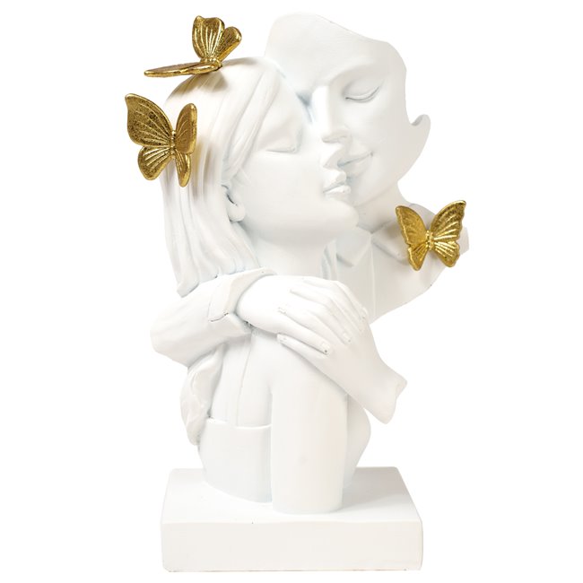 Декоративная фигурка Love, белый/золотой цвет, H21.5x15x13.5cm