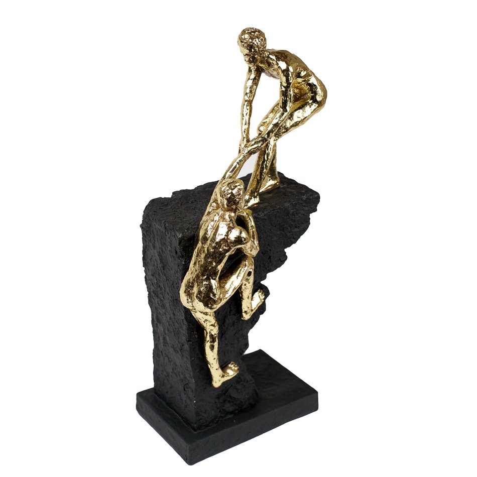 Декоративная фигурка Tree rock-climber, черный/золотой цвет, H37x16x13cm