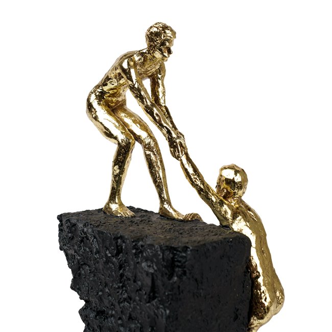 Декоративная фигурка Tree rock-climber, черный/золотой цвет, H37x16x13cm