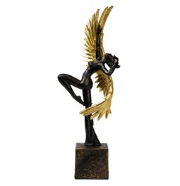 Deco figurine Ikar BG, dark bronze/gold color, H37x13.5x7.5cm