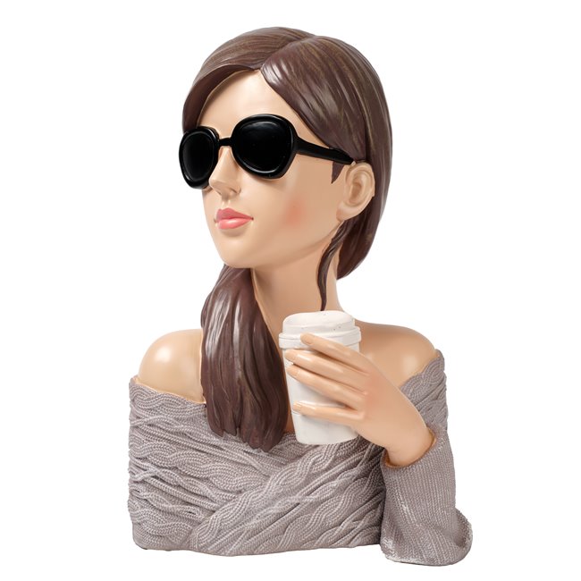 Deco figurine Mery with tee, H27.5x17.4x13.3cm