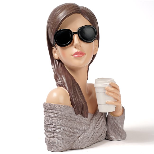 Deco figurine Mery with tee, H27.5x17.4x13.3cm