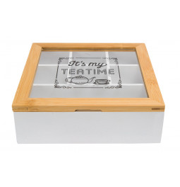 Коробка для чая Its my teatime, бамбук, 20.5x20.5x6.5cm