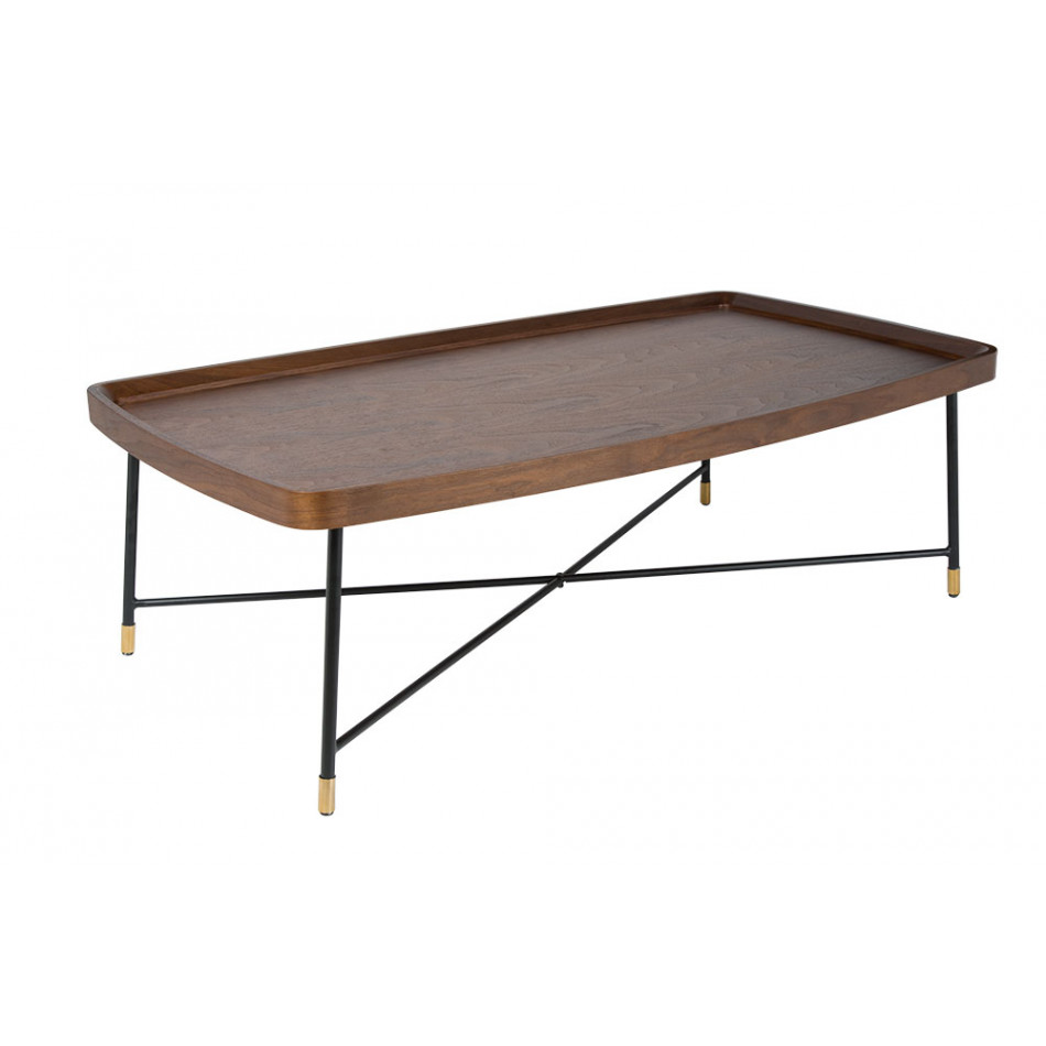 Coffee table Salla, walnut wood veneer, 120x65x38cm