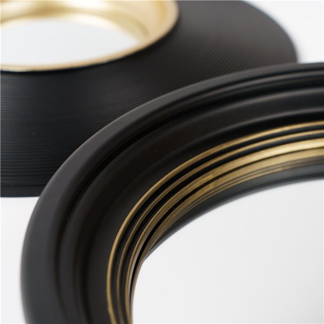 Wall mirror Convex, set 3, black/gold color, D25.5x2.5cm