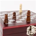 Wine set of 4, with chess board and pieces, H4.5x16.7x14.7cm